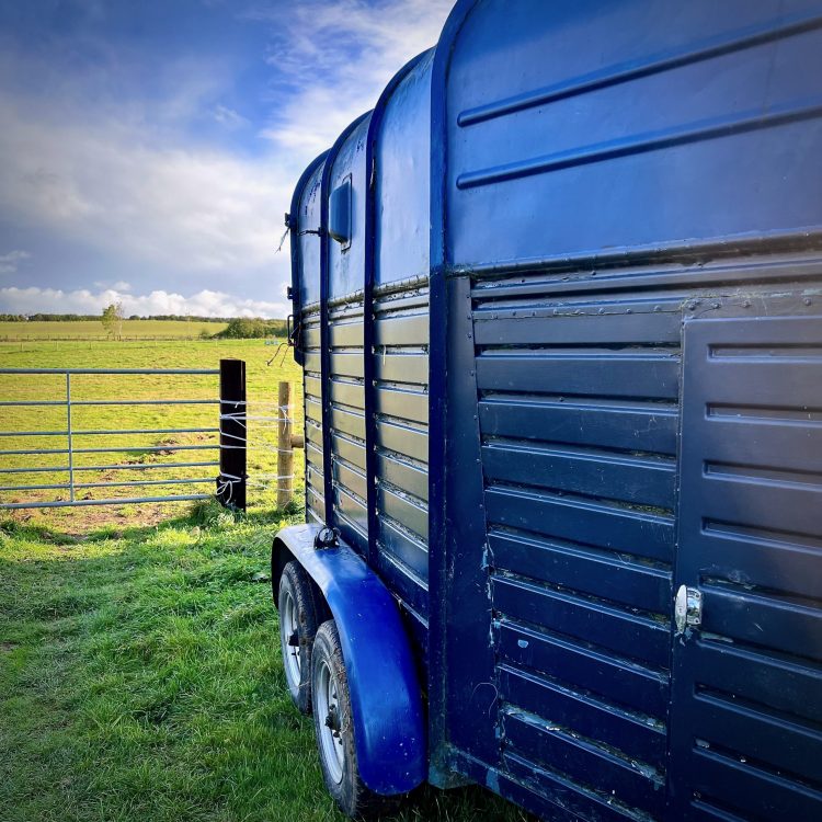 Horse Box parked in field in Bedfordshire
