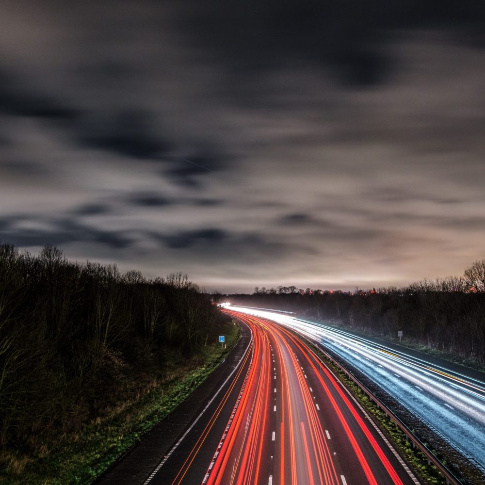 UK Motorway at night